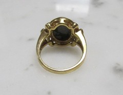 Ross Simons Gold Plated Sterling Silver Snowflake Obsidian Ring 7.5g ~ 2-G314