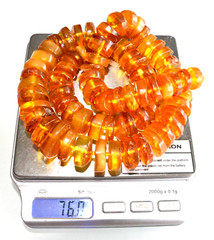 76gr RUSSIAN SOVIET BALTIC AMBER BEAD NECKLACE 琥珀 BRACELET STONE PENDANT EARRING