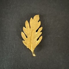 Vintage Lind-Gal Oak Leaf Brooch Pin Brushed Gold Tone 1950s Costume Jewelry