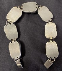 Vtg Rare SilverTone 8″ Baseball Cap Link Bracelet 50s Novelty Sport Memorabilia