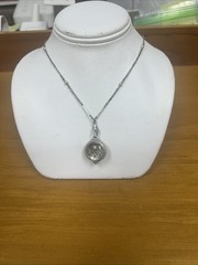Vintage Rare Buchner 800 Silver Watch Pendant Chain Necklace 17 Jewels W/box