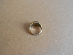 HGE Mens Vintage Ring Yellow Gold Plated With A Simulated Diamond Size 9.5 Ring