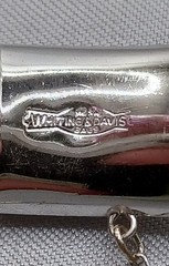 Vintage Whiting & Davis Bracelet Silver Tone Hinged Bangle Safety Chain 7″