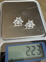 Vintage earrings «Flower» Made in the USSR 916 silver