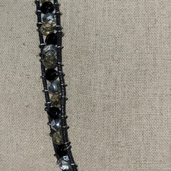 Vintage COOKIE LEE Black Cord Silver Toggle Convertible Necklace Bracelet