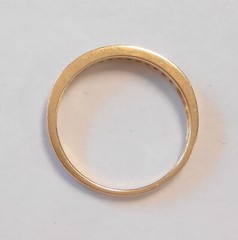 Classic Channel Set ..06ctw 13 Diamond 14K Yellow Gold 2.5mm Band Ring Size 7