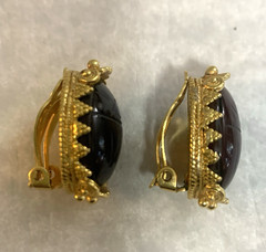 Metropolitan Museum of Art MMA Clip On Earrings Scarab Egyptian Revival Goldtone