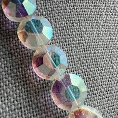 Vintage Aurora Borealis Crystal Necklace, 17″; Nice