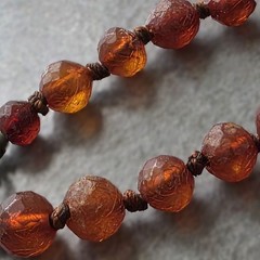 Antique Natural Baltic Amber Faceted Beaded 35″ Necklace 20.7g