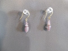 1 Pair Unique .75″in Glass Light Purple Mini Jelly Bean Shape Dangle