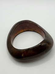 Vtg Lucite Acrylic Tortoiseshell Chunky Bracelet Asymmetrical Resin Swirl A