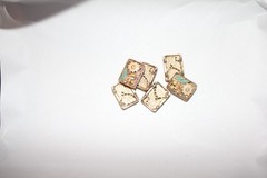 Flat Floral Beads From Vintage Bracelet