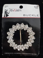 Lot Of Vintage Buckles Gold & Silver Tone Rhinestone & Cabs