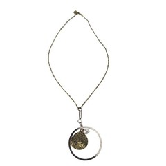 Vintage Pendant Necklace Metal Faux Pearl Womens Costume Jewelry