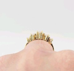 Vtg Sz 7 Ring ESPO Graduated Marquise Cubic Zirconia 14KGE Jewelry Esposito