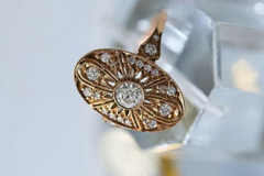 3.6Ct Vintage Art Deco Style Lab Created Diamond Engagement 14K Gold Finish Ring