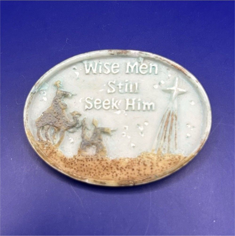 Wise Men Still Seek Him Religious Oval Pinback Button Pin Brooch