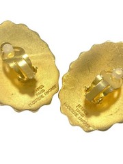 Vintage HERMÈS Soleil Sunburst Gold Plated Earrings. Bijouterie Fantaisie