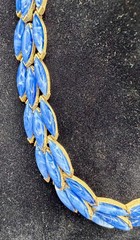 Vintage Crown Trifari Symphony Blue Thermoset Necklace Brooch Set Demi Parure