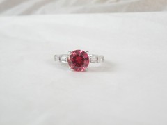 Vintage Sterling Silver 925 Simulated Pink Sapphire Unique Ring Size 7