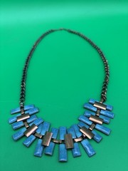 Vintage Estate MCM High End Enameled Copper 23.5” Modernist Statement Necklace