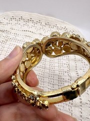 Verified Juliana Delizza And Elster Copper Fluss Milk Glass Clamper Bracelet