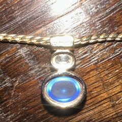 Vintage Swarovski Set Necklace Earrings Gold Tone Blue Clear Crystal DS Co Stamp