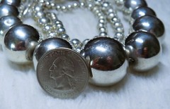 older,signed, grad. (4mm-24mm) Ball Bead Necklace