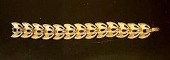 VTG Signed Crown Trifari Brush Gold Tone Bracelet 7” L 0.75″ W Great Condition