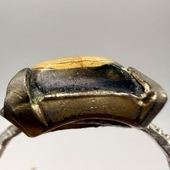 Vintage Hong Kong Large Honey Amber Color Resin Cabochon Ring Size 8.75