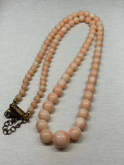 antique natural angel skin coral necklace 39 gram