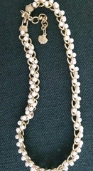 Vintage Richelieu Signed Faux Pearls Gold Choker Necklace 16-18″ ~ S7