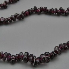 Vintage Purple Garnet Beaded 35″ Necklace Natural Pyrope Almandine Nugget 64g