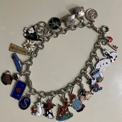 RARE VINTAGE AUSTRIA 800 SILVER ENAMEL LOADED CHARM BRACELET ESTATE FIND A+