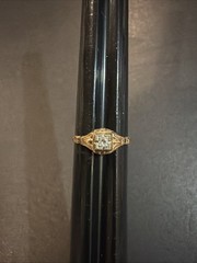Antique BELAIS 10K GOLD DIAMOND RING SIZE: 6.5