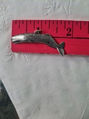 Vintage Pewter 1976 General Sperm Whale Pendant Souvenir