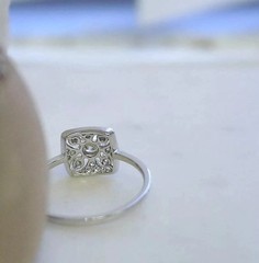 2Ct Art Deco Style Lab Created Diamond Engagement Wedding 14K White Gold FN Ring