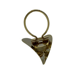 J7I Vintage Hammered Gold Tone Heart Scarf Slide Clip