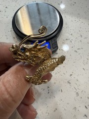 Vintage Japanese Dragon Ring Signed 925/ Som’s TM Gold Tone Adjustable Ring