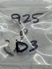 Vintage Sterling Blue Enamel & Blue Stone Fleur De Lis Charm