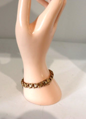 Vintage 12k Gold Filled Textured Heart Charm Bracelet c1960s Marathon USA made
