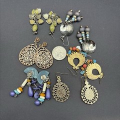 Vintage to Now Dangle Drop Earrings Lot of 6 Pairs Post Back Pierced Ears