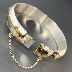 Vintage Bangle Bracelet Estate Fine Jewelry Pre-Owned Sterling Silver Antique