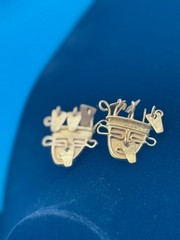 Vintage DC INCA 800 Silver Gold Plated OMEGA Back Earrings 1.25 x 1.25 in16.63 g