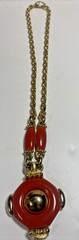 Vintage Signed Christian Dior Heavy Chain Pendant Necklace Germany 1974