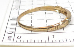 Antique Art Deco 1920 Diamond Wedding Band 14K White Yellow Ring Size 6 UK-L1/2