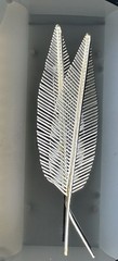 VINTAGE Signed CORO Silver Two Feather Pin Brooch Approx 4″ x 1.25″
