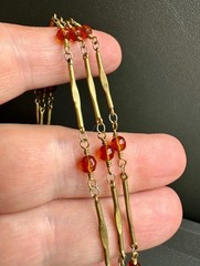 RAREST! VINTAGE EGYPTIAN LADY MUMMY SARCOPHAGUS PENDANT VTG GLASS BAR NECKLACE