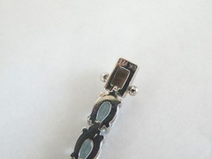 Sterling Silver 925 Natural Heated Blue Topaz Tennis Line Bracelet 7.5″