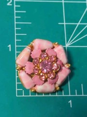 Vintage Selro Selini Pink Clip On Earrings Rhinestone Flowers Designer Summer